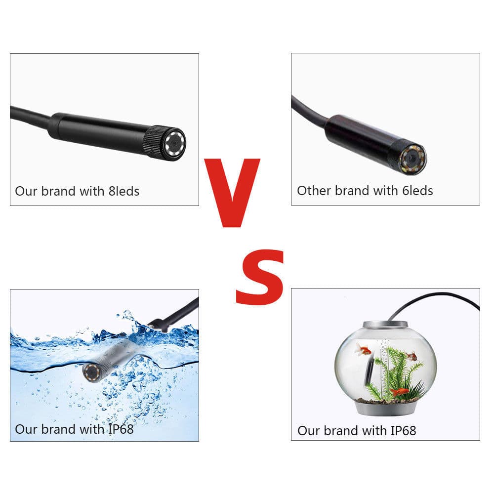 5M 8LED WiFi Borescope Endoscope Snake Inspection Camera for iPhone Android iOS 6