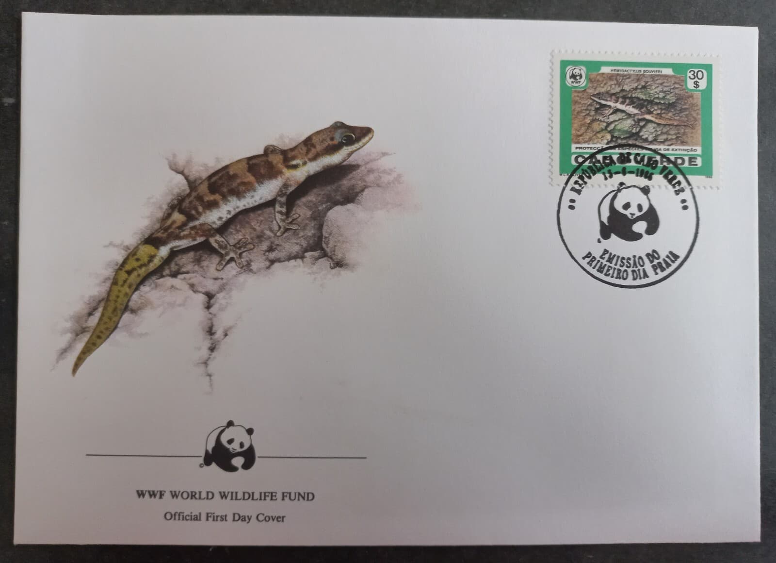 1986 Cape Verde World Wildlife Fund FDC ties 30E Stamp cd Praia