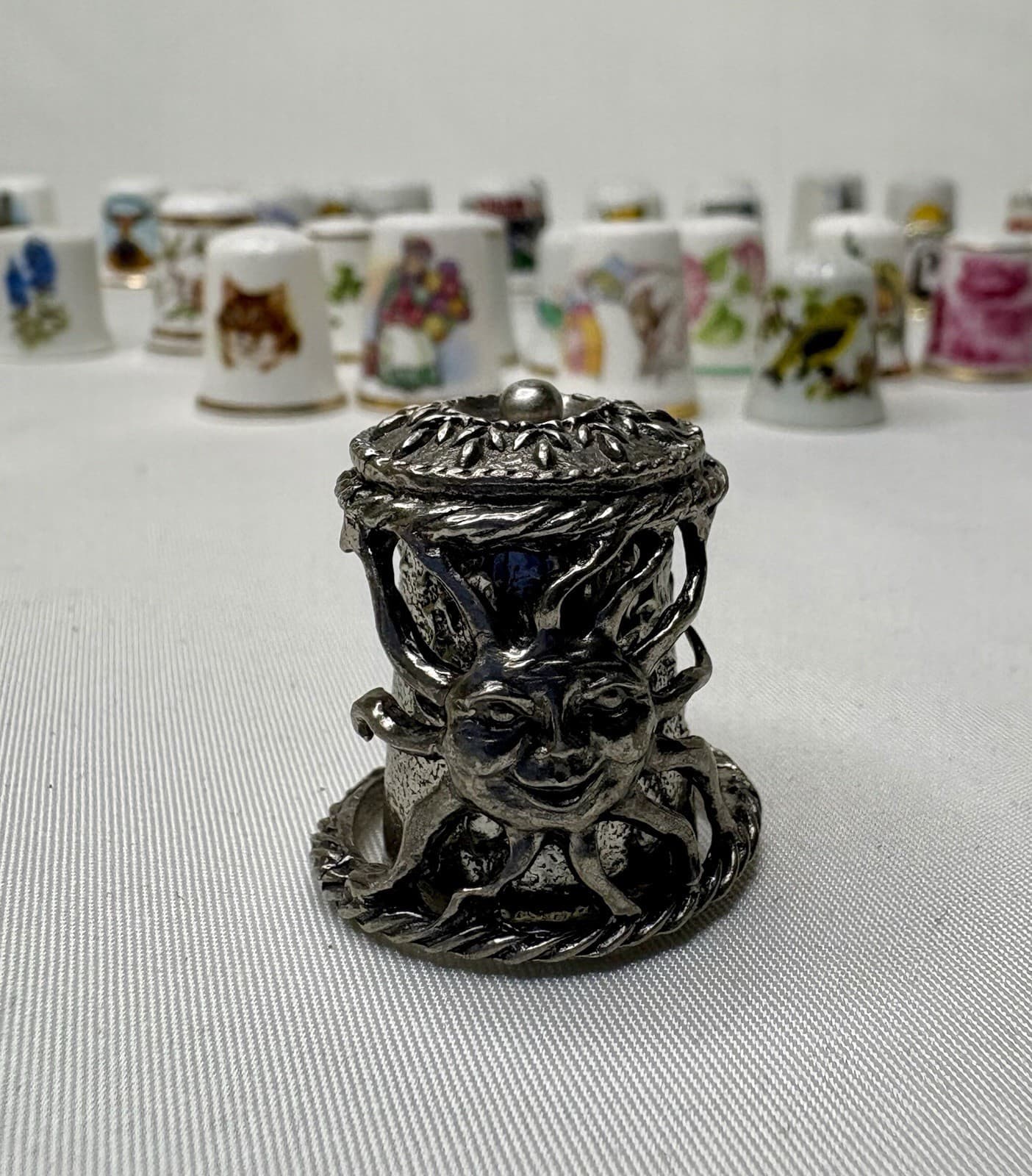Thimbles Collectibles Lot Of 56! Porcelain, Pewter, Floral, Birds and More! 4