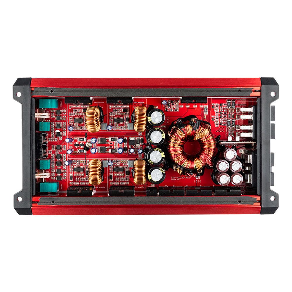 DS18 Car Audio Full Range 4 Channel 4000 Watt Amplifier Class D Red SXE-4000.4D 3