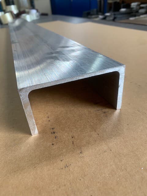 Aluminum Channel 0.150" Thick x 2" x 4" x 24" Long, 6061-T6 Aluminum 3