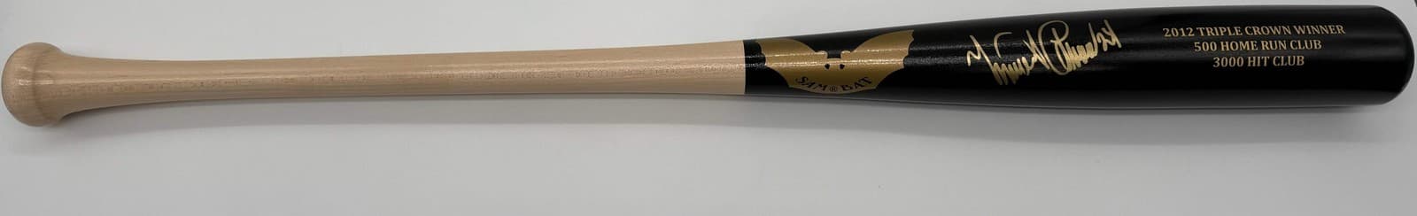 Miguel Cabrera Autographed Ash/Black Authentic Sam Wooden Baseball Bat JSA CoA 2