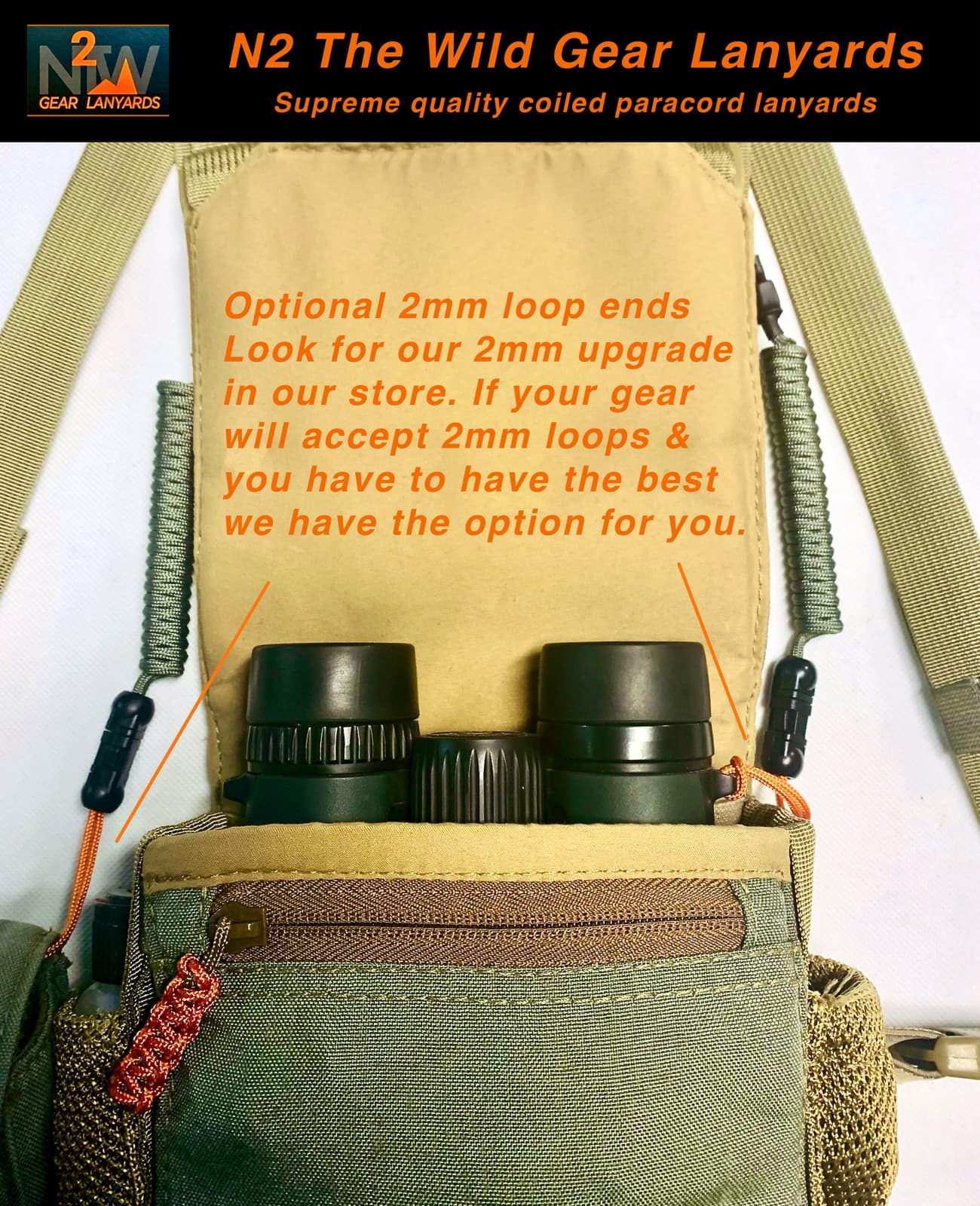 N2 The Wild Gear Lanyards Subalpine & Coyote Lanyard/Tether Coiled Paracord 4