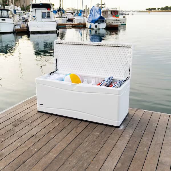 Resin Marine Dock Box Weather-Resistant with Handles and Lid Durable 130 Gal. 4