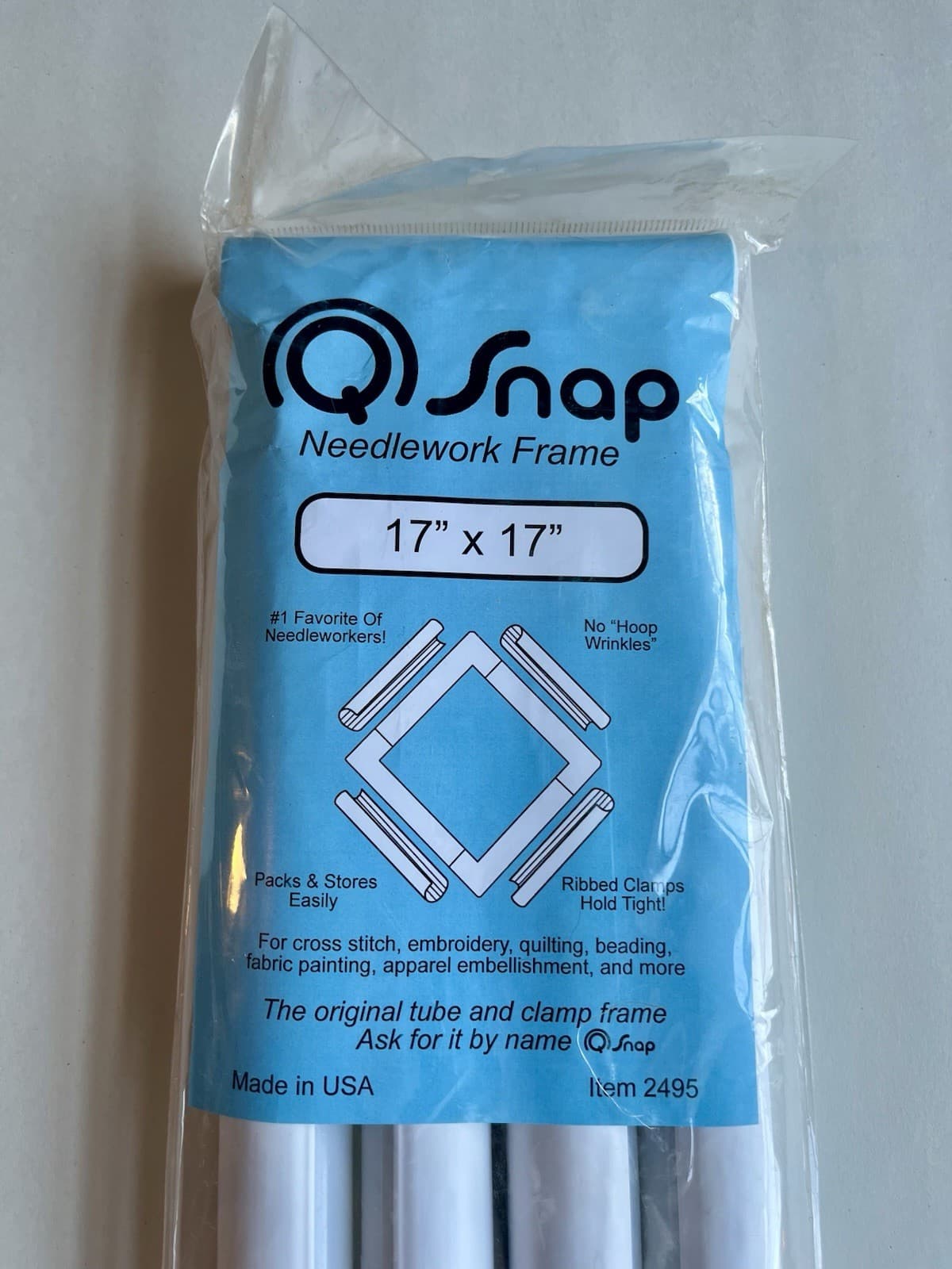 Q-Snap Needlework Tube Square & Clamp Frame NIB 17 X 17 Item #2495 2