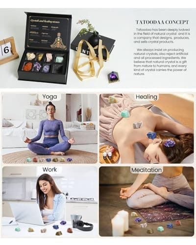 7 Chakras Crystals and Healing Stones Set - Large Raw Chakra Set (Worry Stone) 4