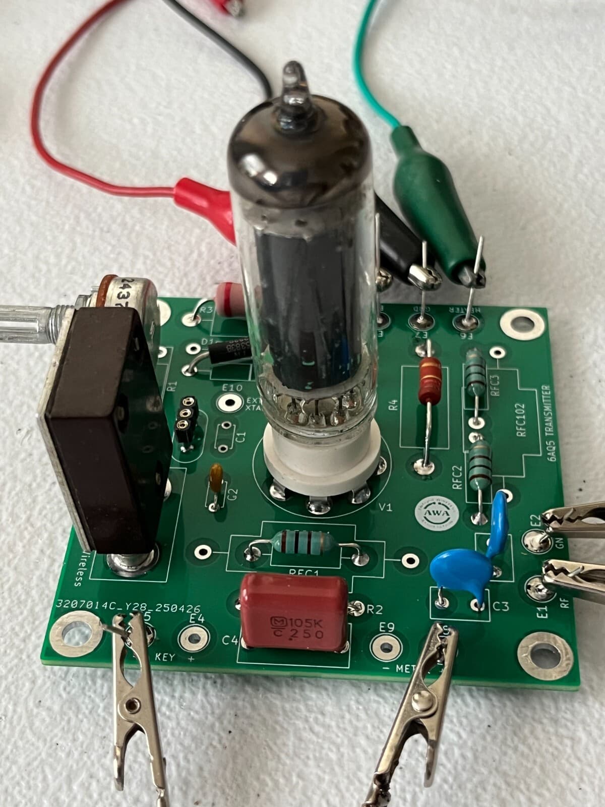 AWA 6AQ5 Crystal Controlled Tube Transmitter PCB 40 80 Ham Bands PCB 2