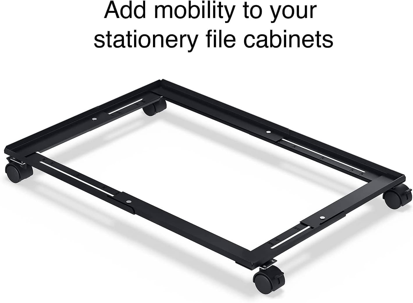 Adjustable File Cabinet Caddy - Letter and Legal Filing Cabinets, Black (ST52140 4