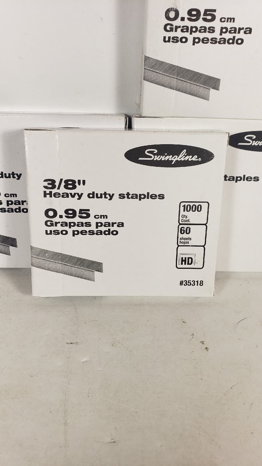 Swingline Heavy Duty Staples, 3/8, 1000 in box pack of 4 60 sheets 4