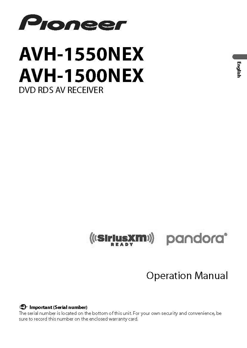 Pioneer AVH-1500NEX AVH-1550NEX AV Receiver Owners Manual