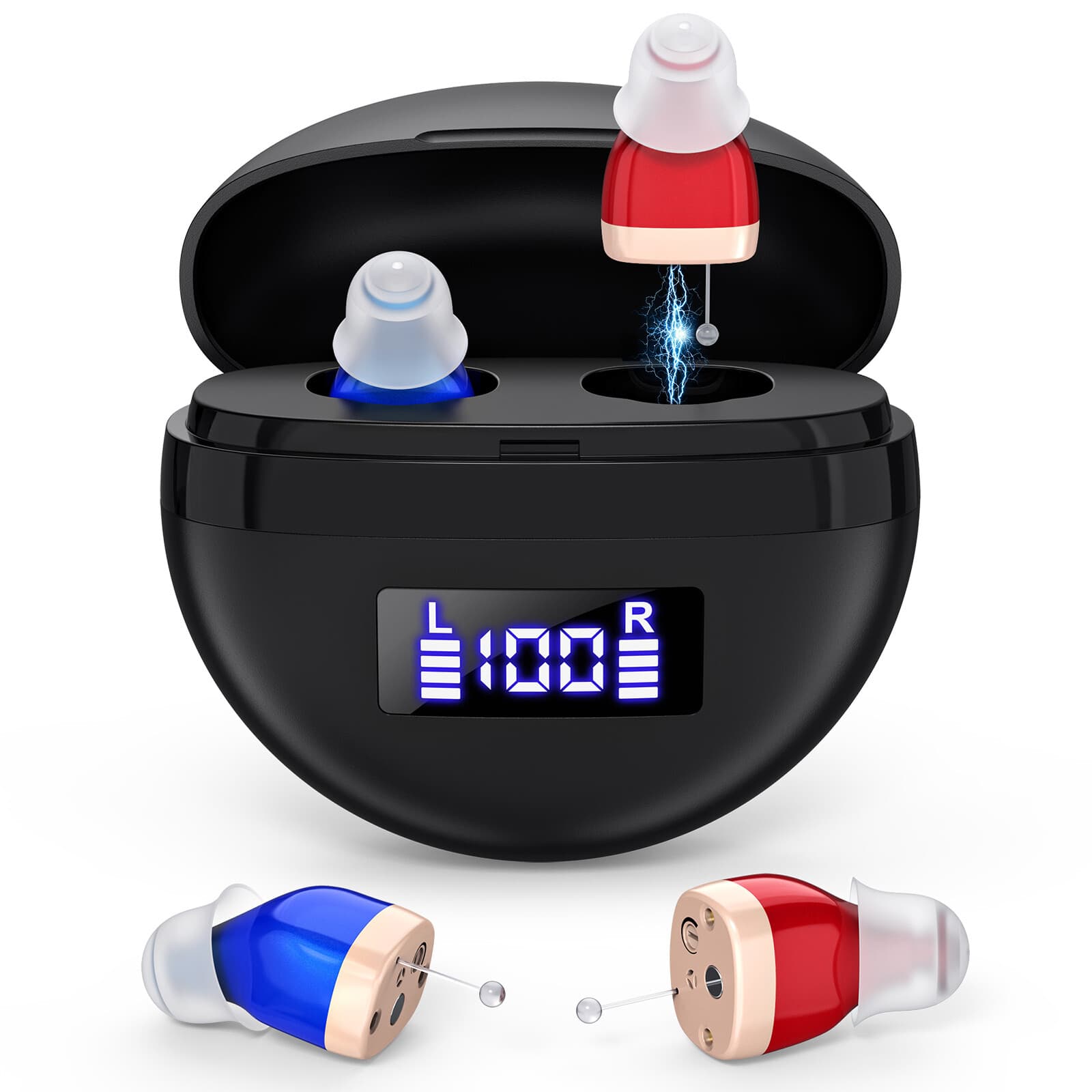 Pair Rechargeable Digital Invisible Hearing Aids Sound Voice Amplifier Mini ITE 3