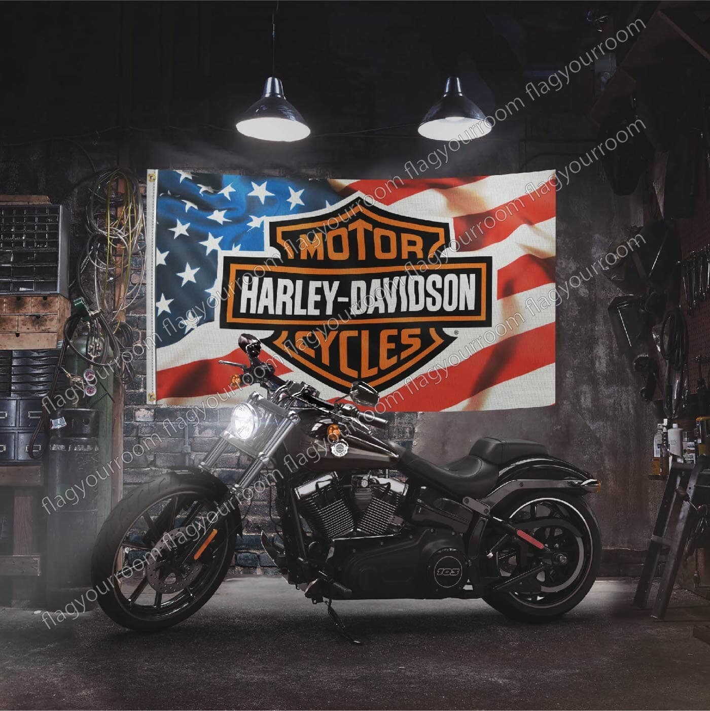 Harley Davidson Banner 3x5 Ft Flag USA Flag Large Garage FREE Shipping USA 6