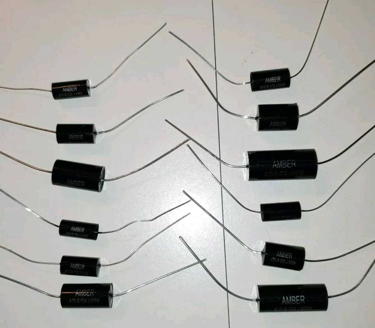 Vintage Radio Black capacitor kit .630 volt 2% tolerance valve radio.LARGER KIT 5