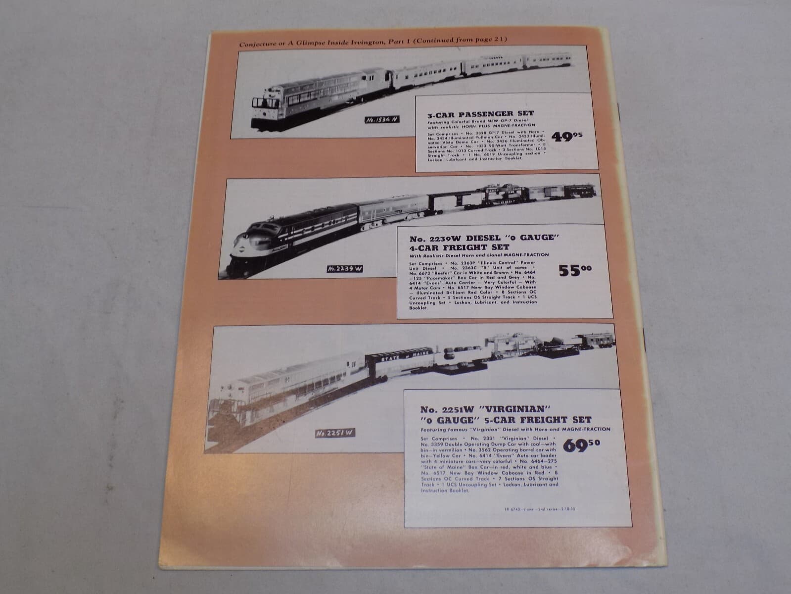 The Train Collection Quarterly Magazine Oct 1983 Lionel Gilbert Erector Sets Toy 3