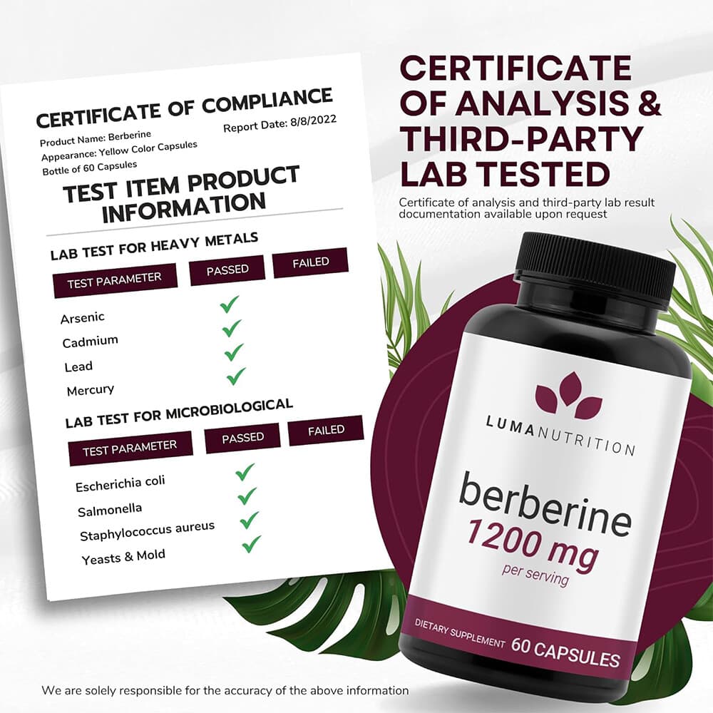 Berberine Supplement 1200 mg per Serving Berberine HCI NEW 4