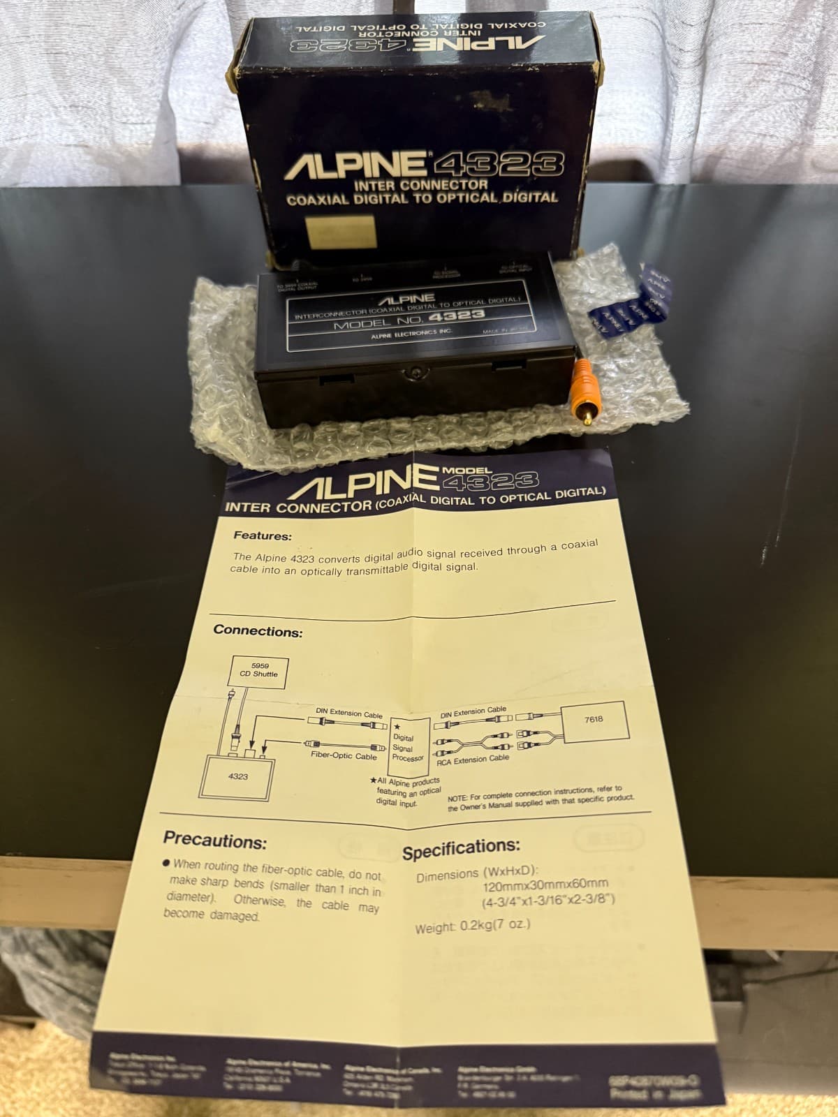 Alpine 4323 (Coaxial Digital to Optical Digital Interconnect) RARE (Digital Max)