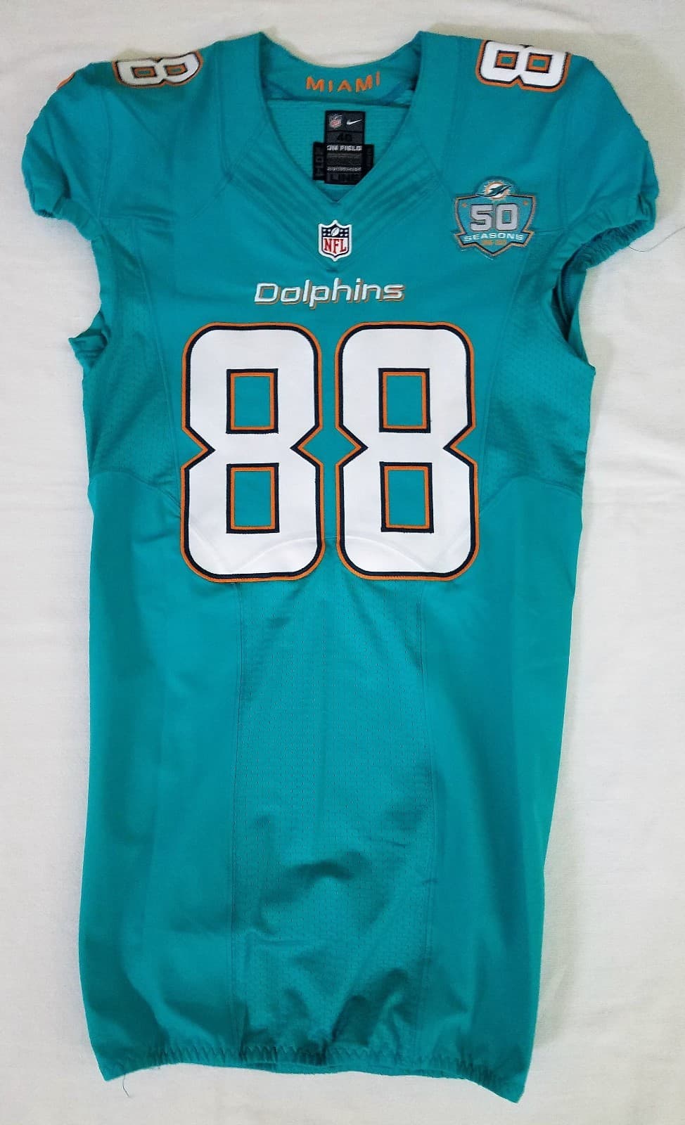Miami Dolphins #88 Brandon Williams Game‑Issued Jersey W\50 Seasons Patch -34364 4