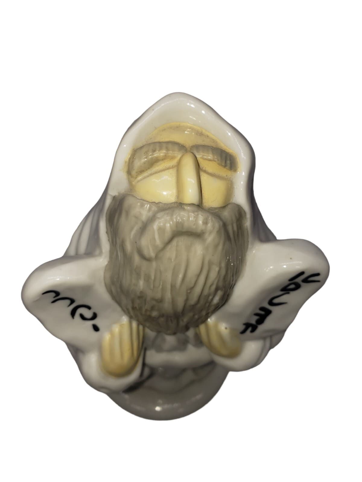 Vintage Judaica Moses With Tablets Ceramic Statue By Jessie B. 3