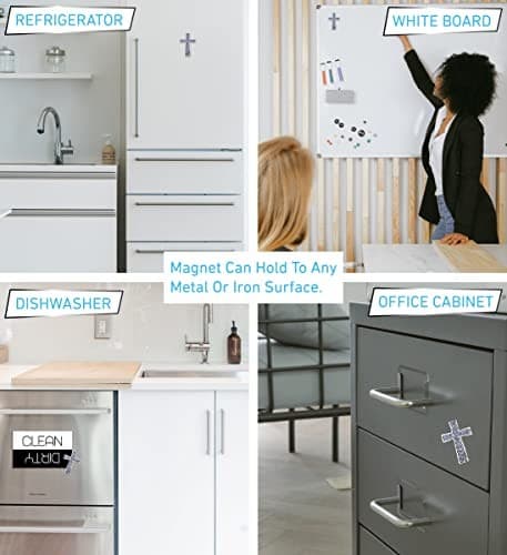 COTA Global Cross Silver Sparkling Rhinestones Fridge Magnet - Christian  5