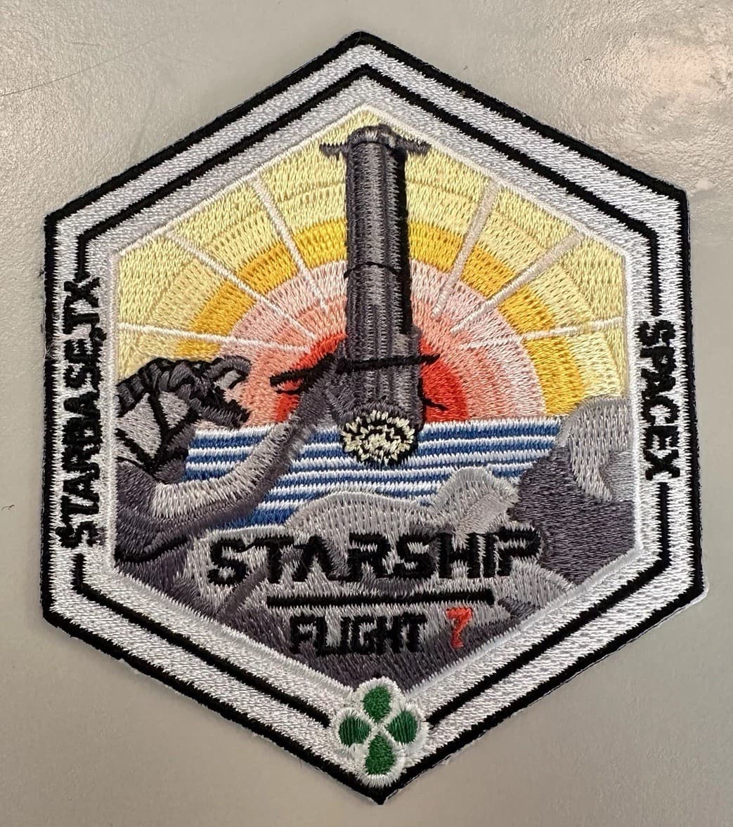 Starship Flight 7 Starbase Orbital Launch Mission Patch 3.5” Iron On