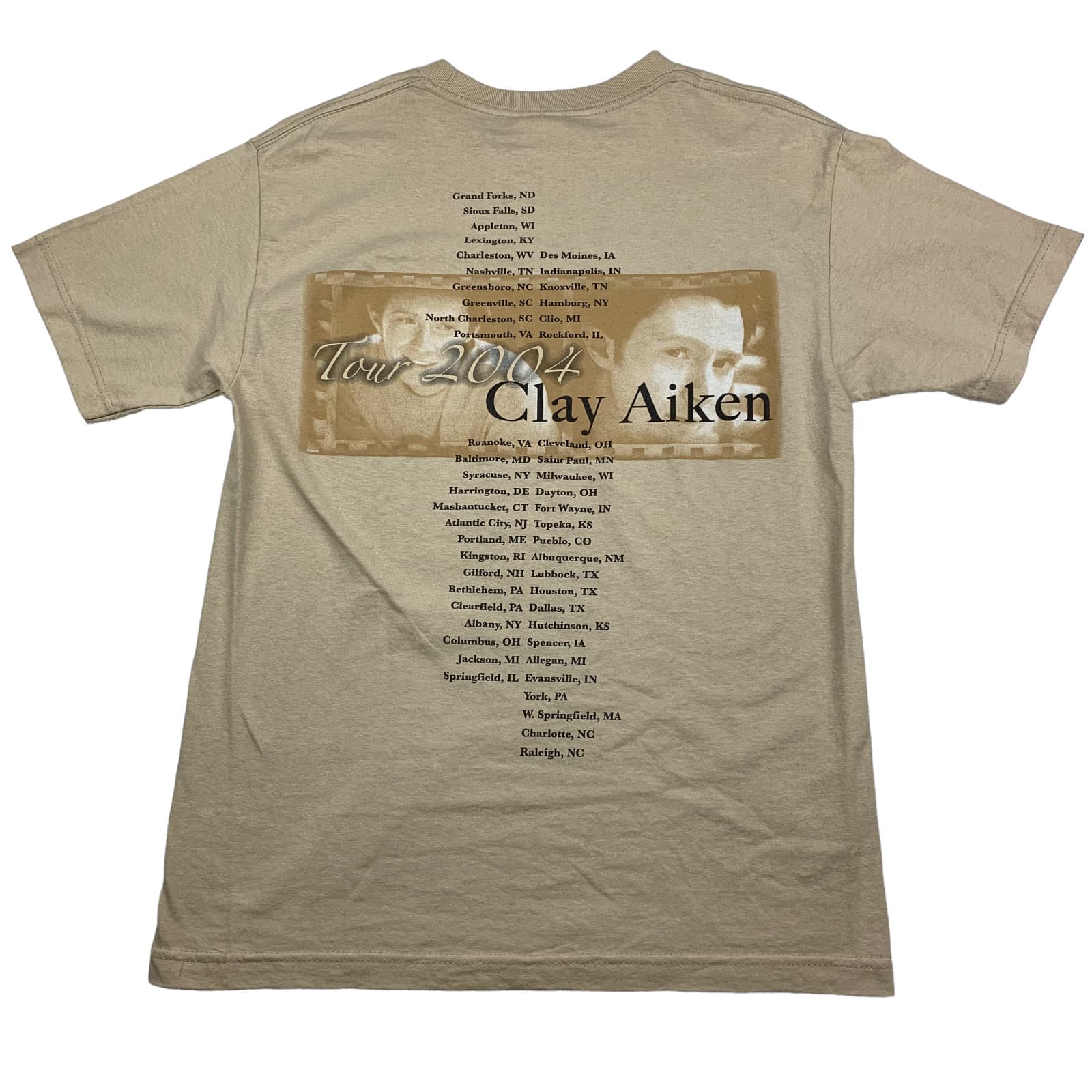 Clay Aiken Concert Tour 2004 S/S Graphic T-Shirt Brown/Tan • Medium 3