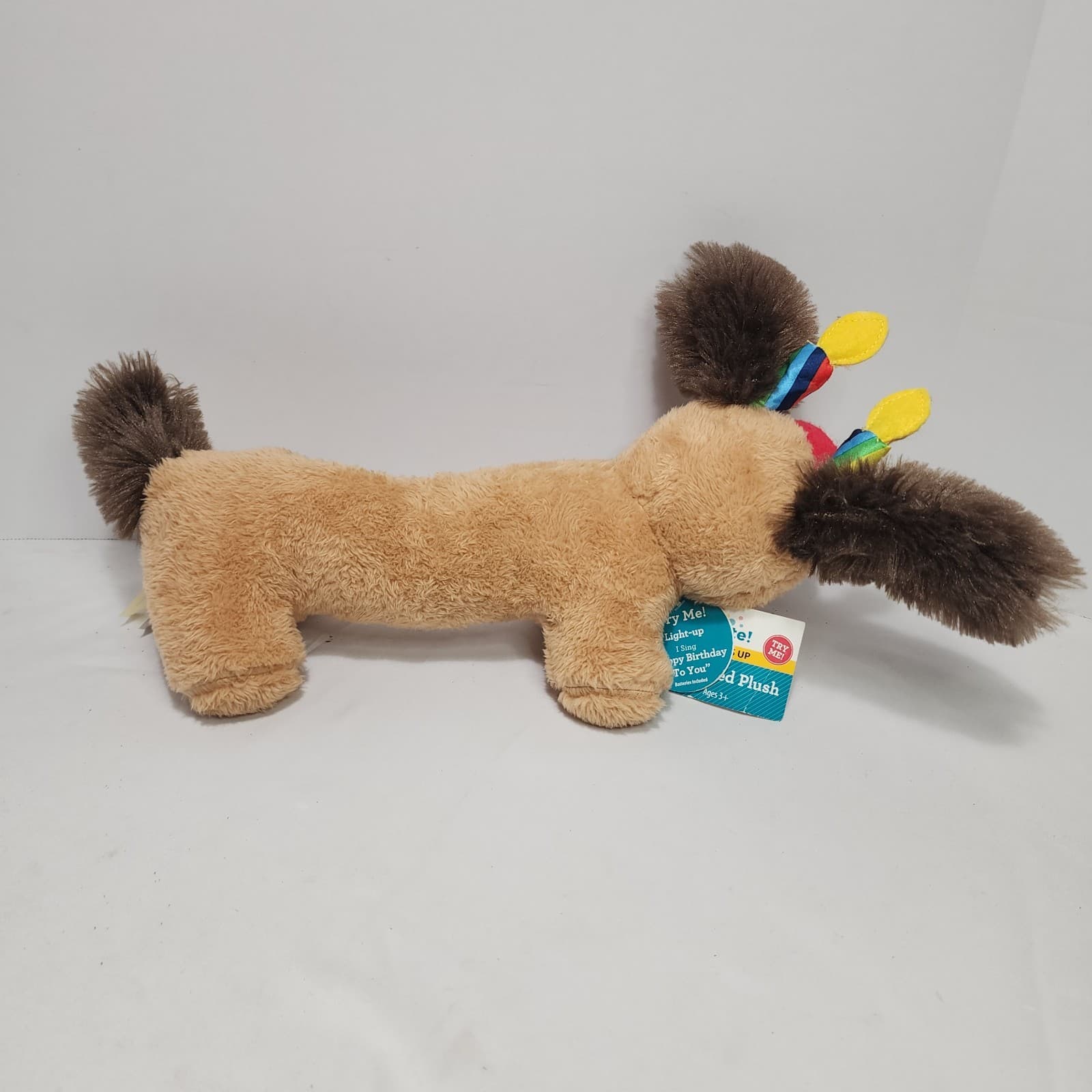 CELEBRATE! Singing, Ear Flopping, Light-Up DACHSHUND "Happy Birthday" Plush NWT 5