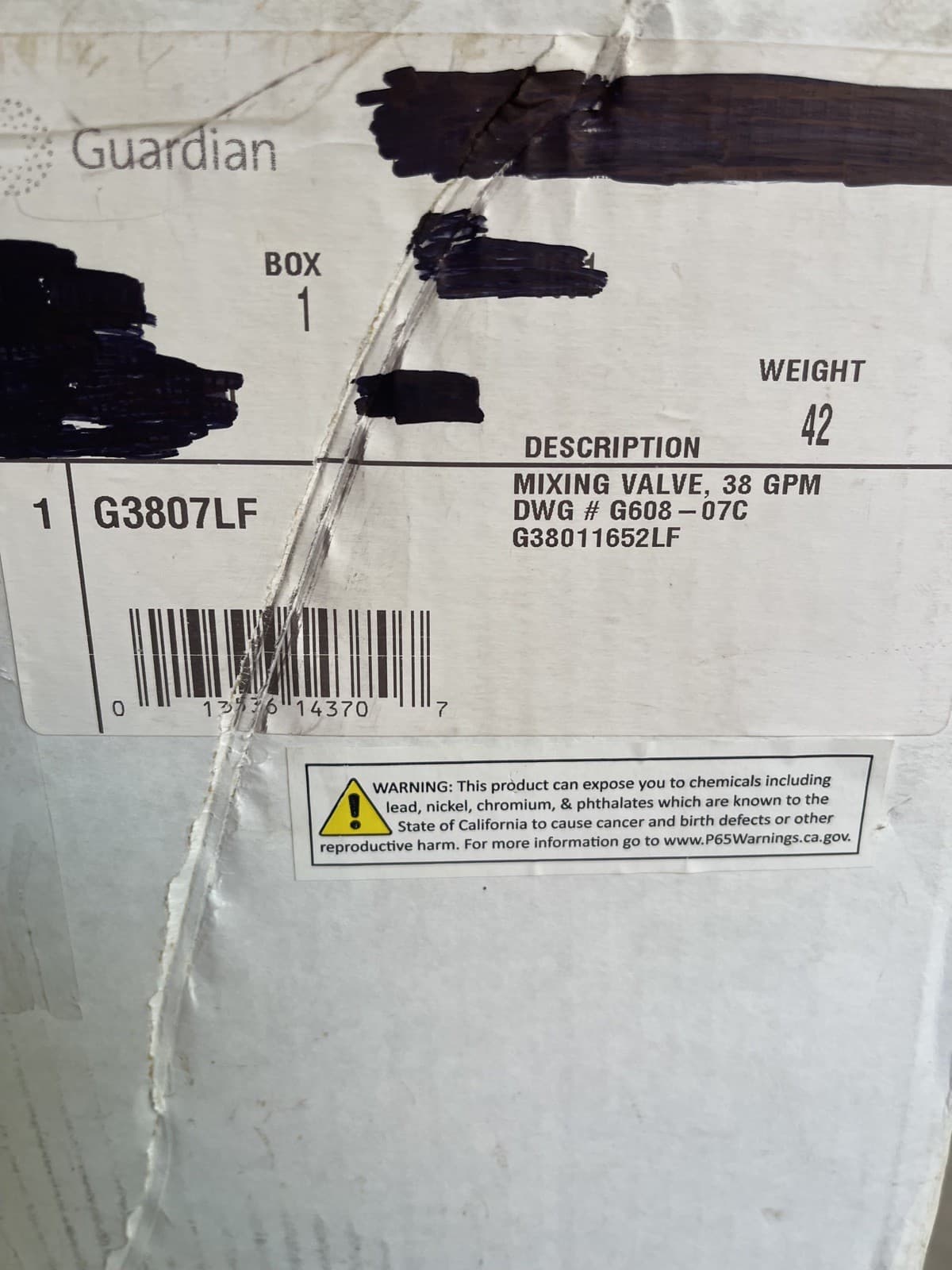 Guardian G3807LF Mixing (Tempering) Valve in cabinet Emergency Shower/Eyewash 3