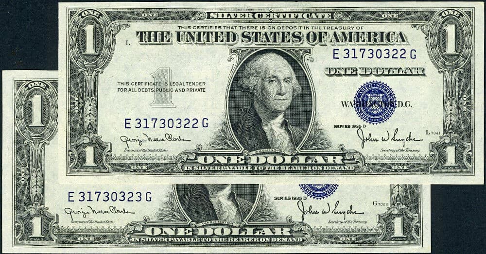 FR.  1613 $1 1935-D Currency Pack E-G Block Gem CU 2