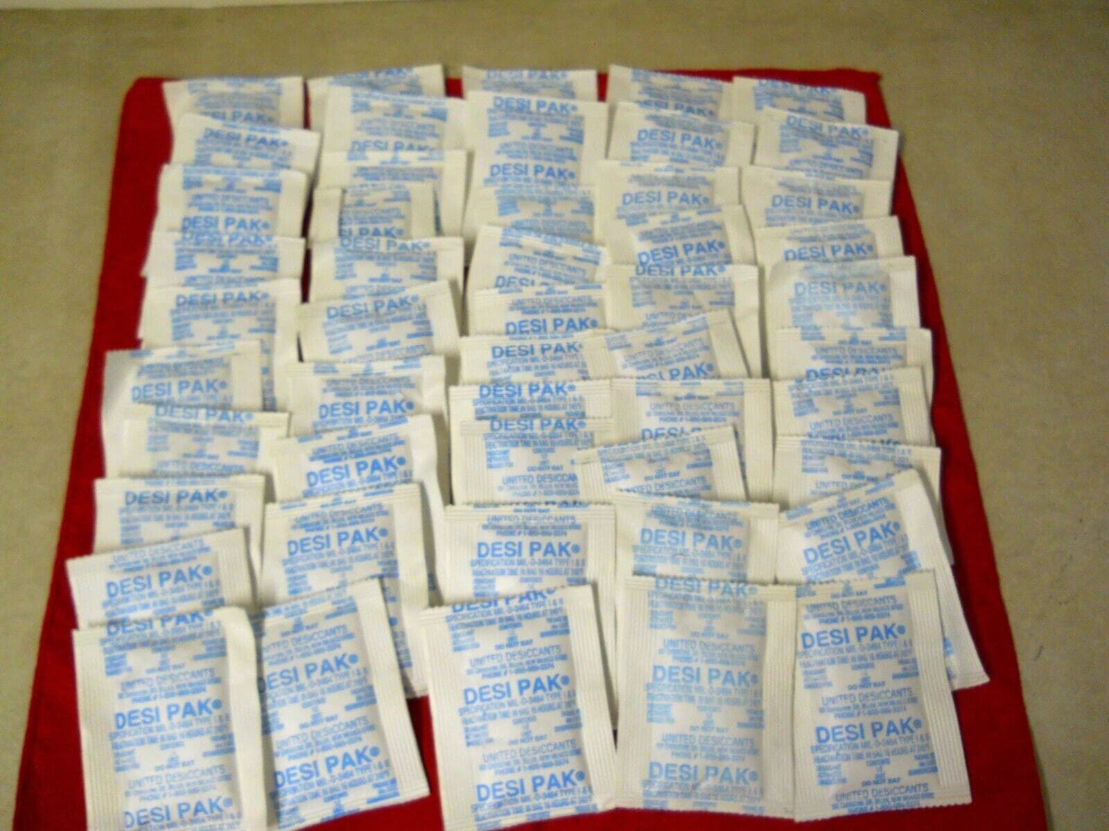 X50 DESI PAK Desiccants Packets MIL-D-3464 Type 1 & 2  1/2 Unit Each Electronics