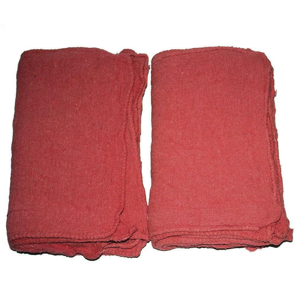 Industrial 10 pack Red Shop Towels 12" x 14" Cleaning Rags Home Car Auto Garage 3