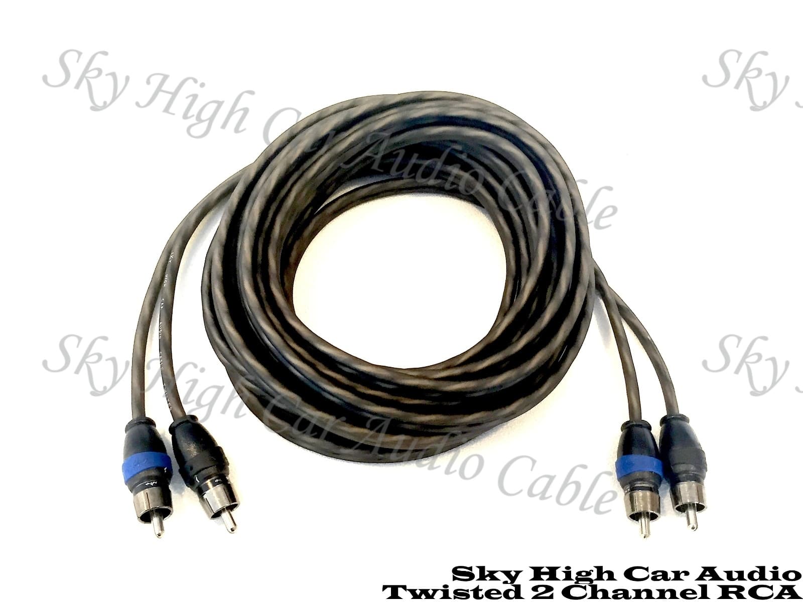 Oversized 1/0 Ga OFC AWG Amp Kit Twisted RCA Green Black Complete Sky High Car  2