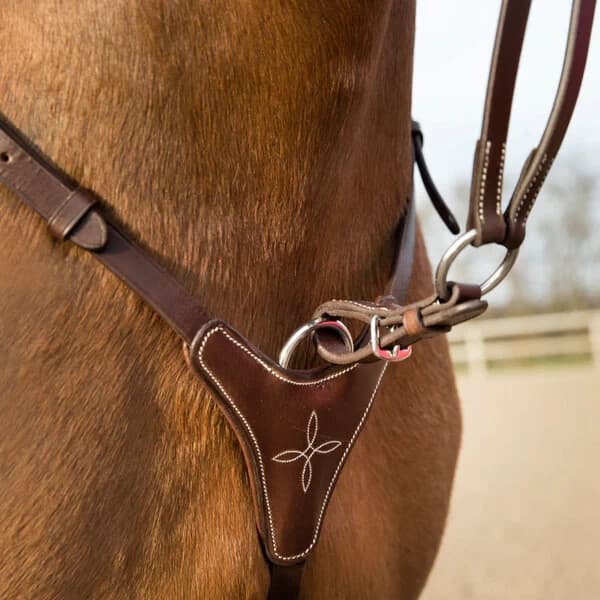 Horze Adjustable Hunting Breastplate - Light Brown Horse 4
