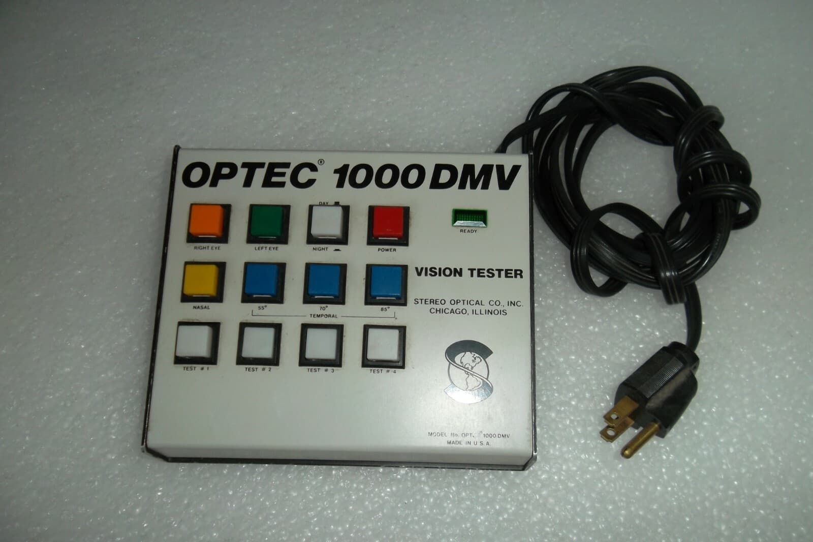 Stereo Optical OPTEC 1000 DMV Vision Tester / Screener Keypad Controller WORKS 6