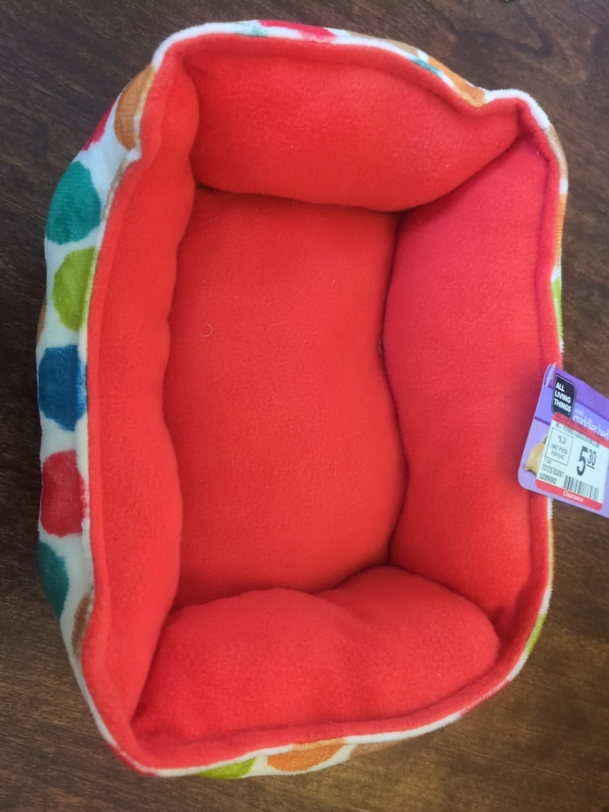 All Living Things Small Polka Dot Cuddler Bed For Ferrets & Guinea Pigs Fleece