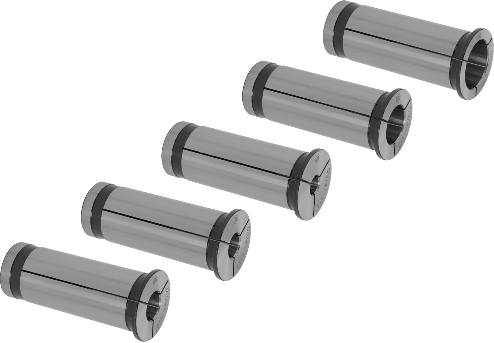 6pcs 3/4” Hydraulic Chuck Reduction Sleeves 1/8” to 5/8”