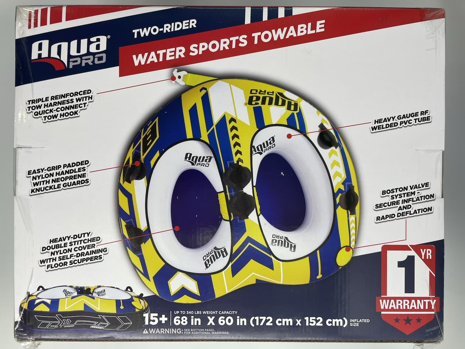 AquaPro AZL20392 Heavy Duty 2 Rider Water Sports Towable - 68 in X 60 in 2