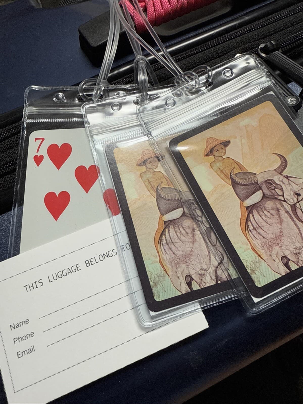 ( 3 ) Singapore SQ Airlines Luggage Tag Playing Cards Taipei Zebu Seah Kim Joo 4