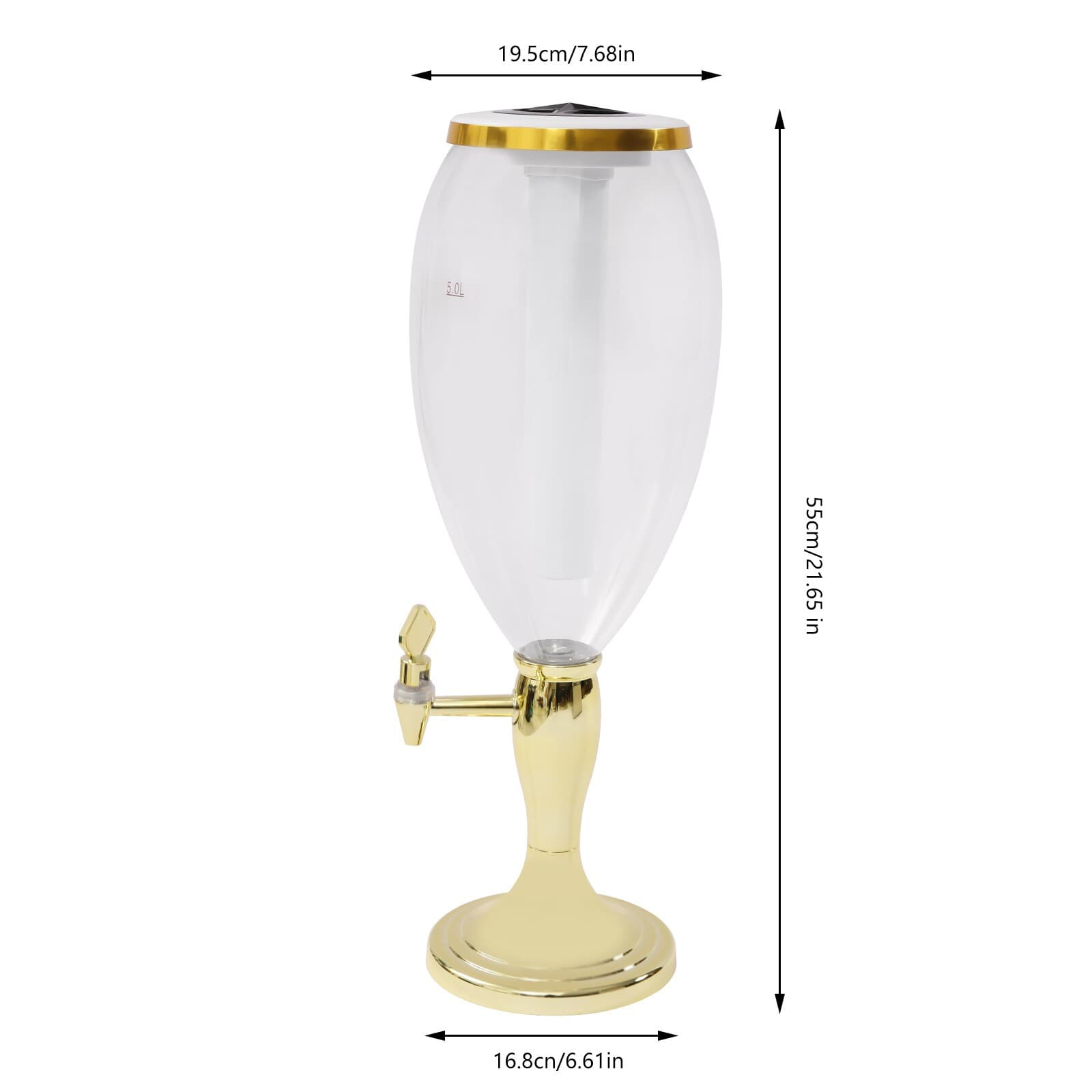 5L Beer Tower Beverage Dispenser Cold Beer Drink Juice with LED Light Party Bar 2