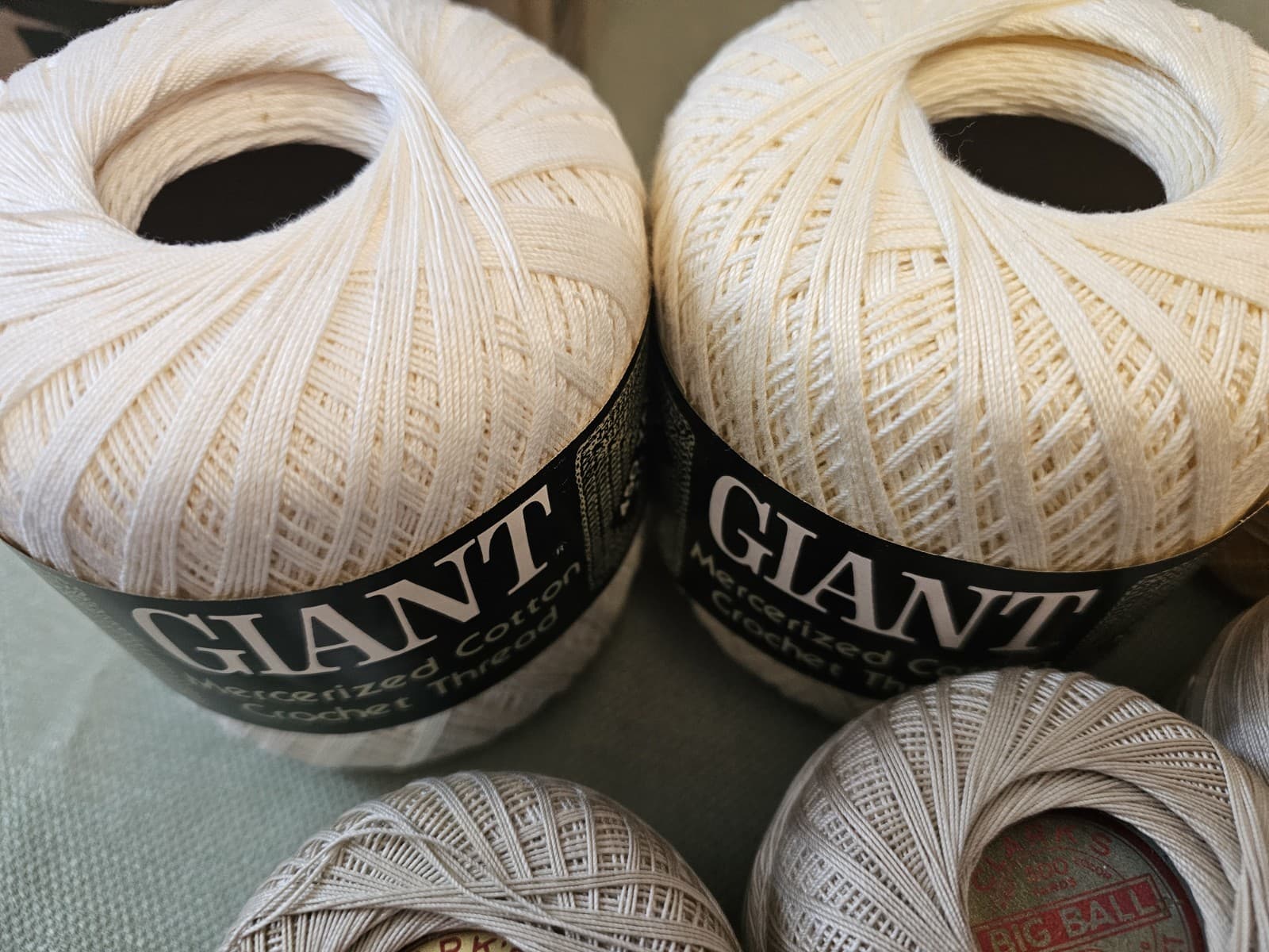 Lot Of 10 Vintage Mercerized Crochet Thread Spools Clarks Giant Mostly New 5