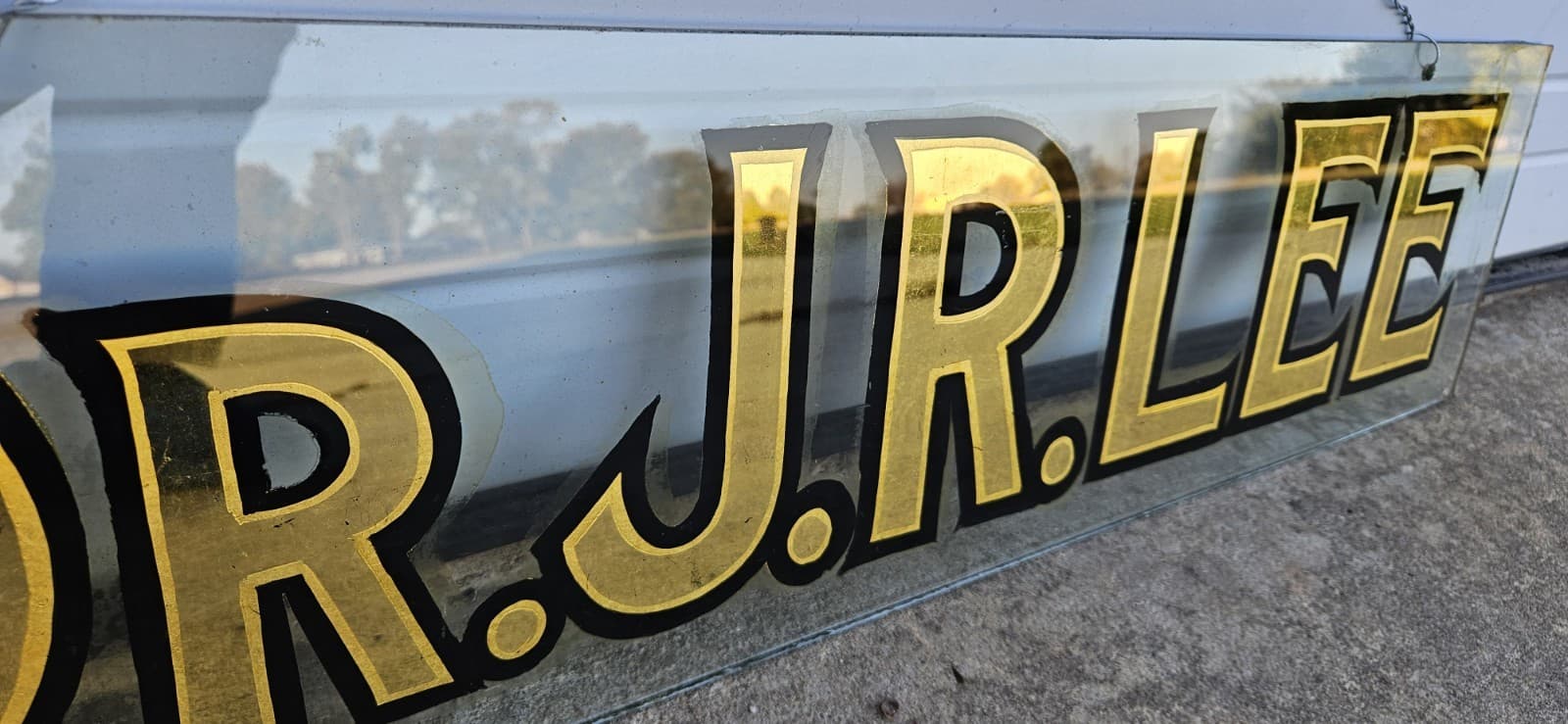 1920-1940s Antique Reverse Painted Glass Doctor Sign Vintage 4