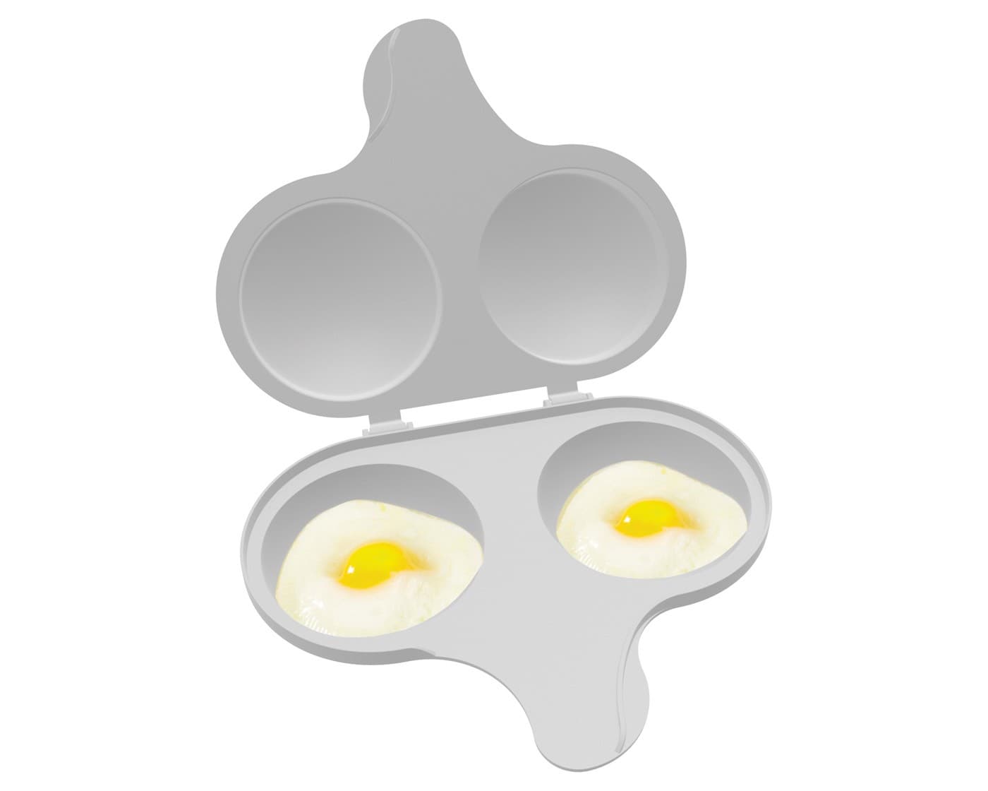 Nordic Ware Melamine Microwave 2 Cavity Egg Poacher, White 2