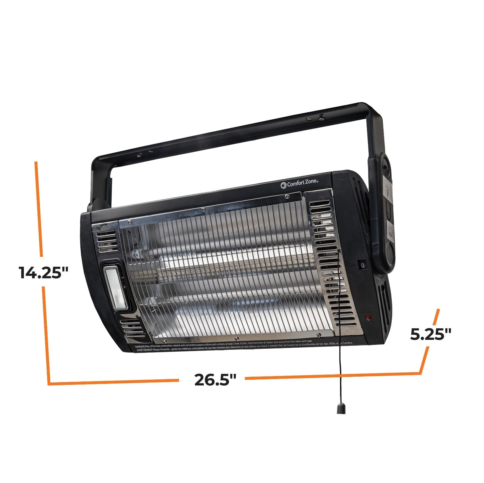 Comfort Zone Ceiling Mounted Dual Quartz Radiant Heater (Hardware Included) 6