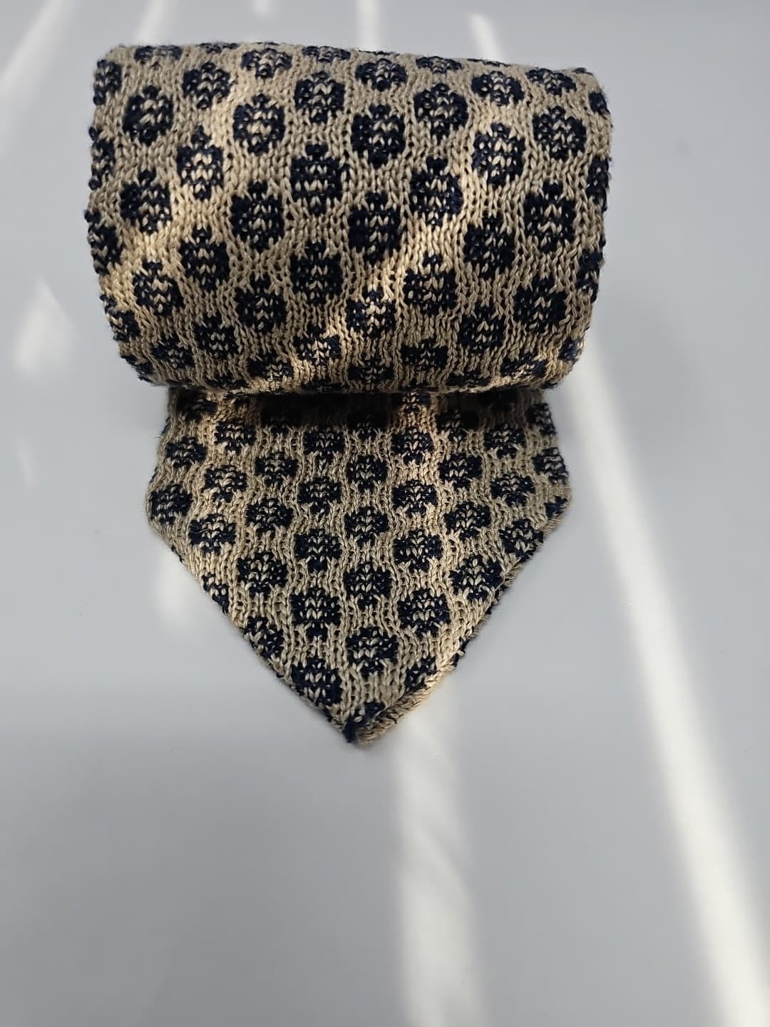 Vintage Mens Tie STRUCTURE 75% Linen Cotton Made in USA 2