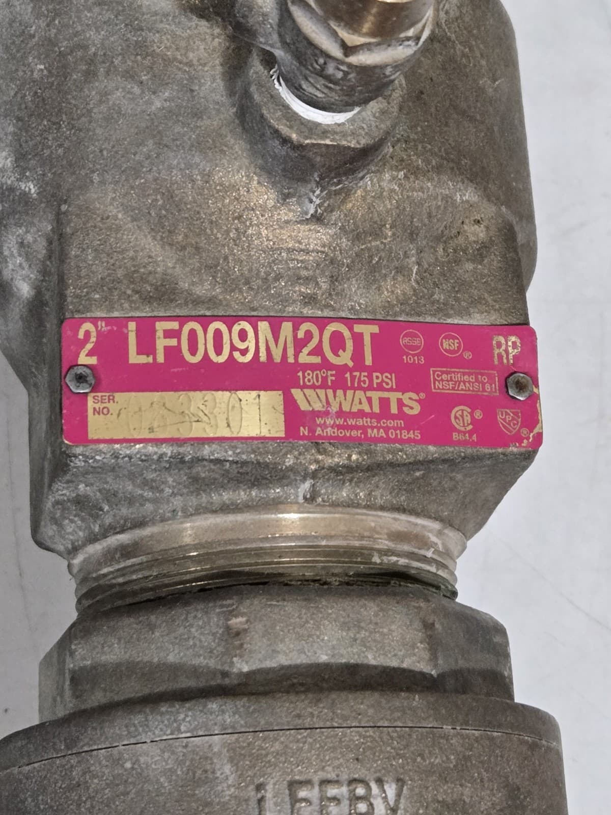 Watts LF009M2-QT 2 inch Female Reduced Pressure Zone Assembly Valve 0391007 5