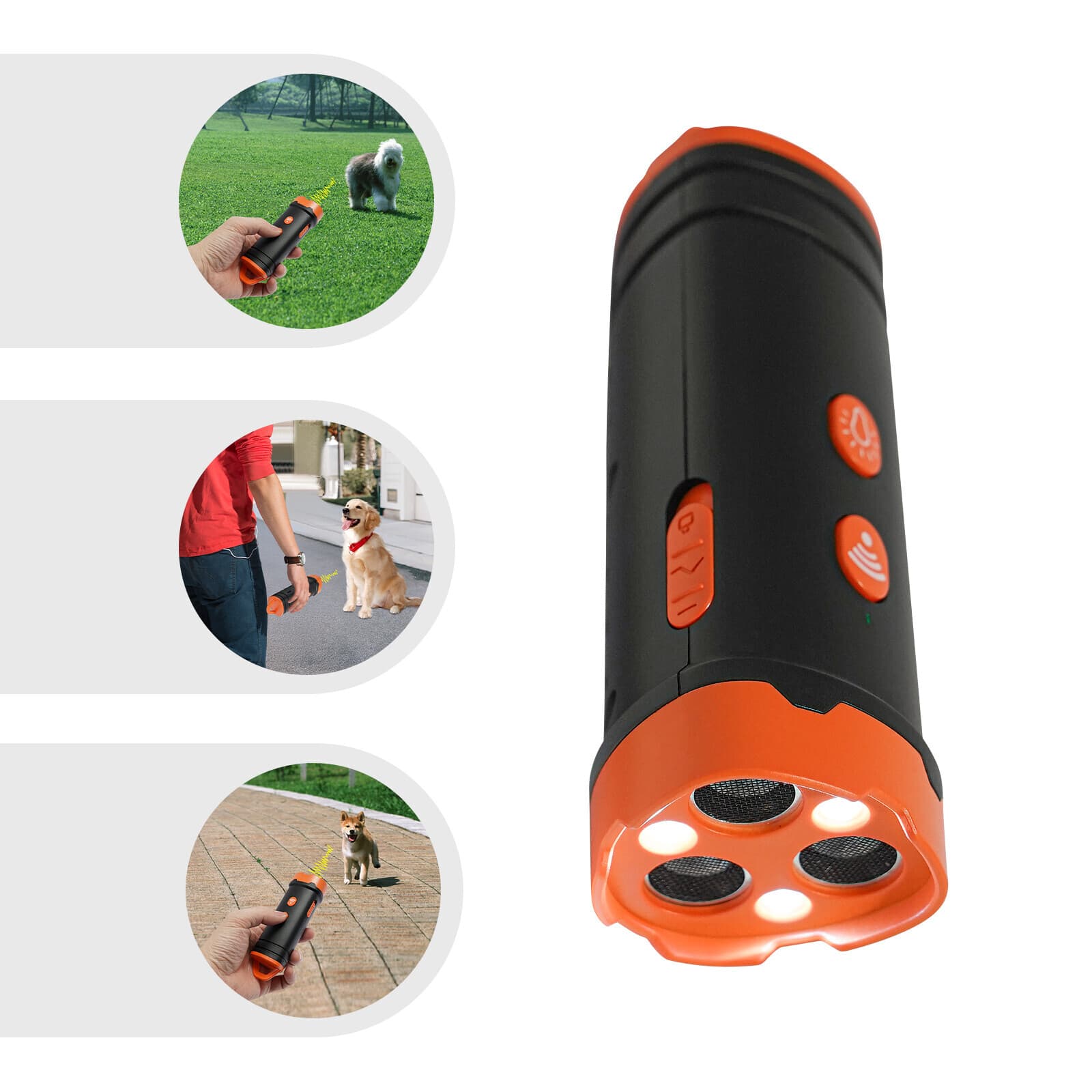 Anti-Dog Bark Deterrent Device Ultrasonic Stop Barking Repeller 4 Mode with LED