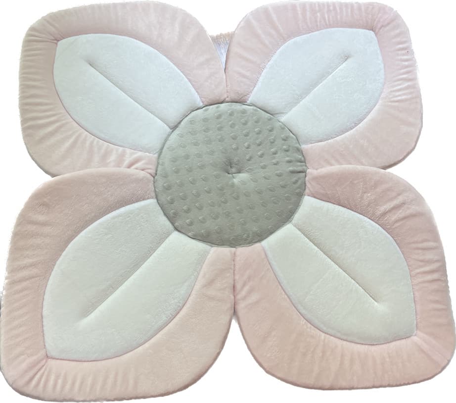 Blooming Bath Lotus Bath Seat - Plush Minky Baby Sink Bathtub - Pink