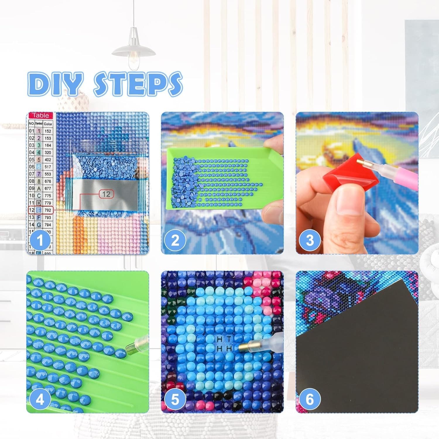 NEWENMO Diamonds Painting Kits for Adults Beginner DIY 30 cm x 40 cm, B-Beach  5