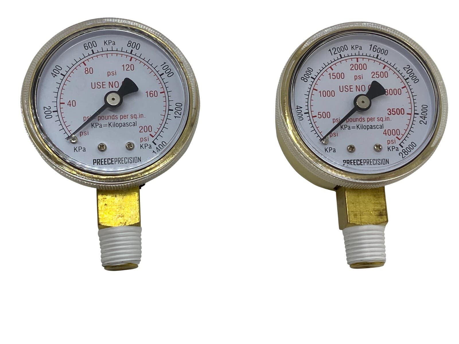 2" Oxygen Regulator Gauge Set Dual Scale Steel Case 200 & 4000 PSI 1/4" NPT 
