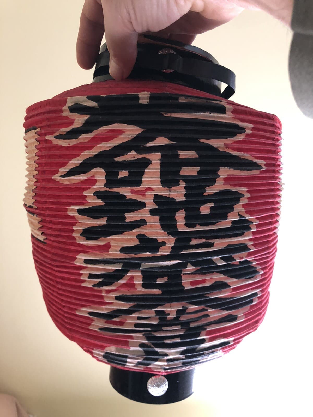 Vintage 2x Japan Chinese Large Red Paper Lanterns 3