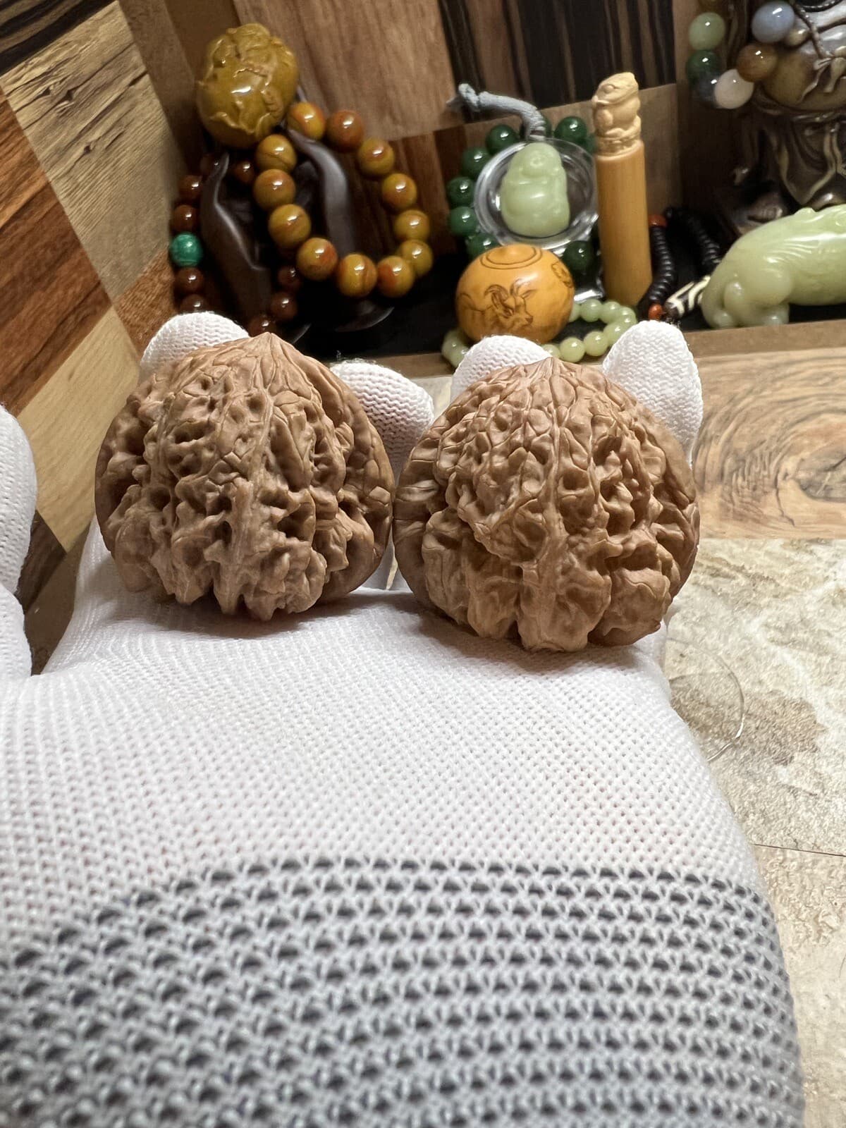 Pair of  Match Chinese Health Walnut 46×44×41mm 精配文玩核桃～平谷暴雪 4